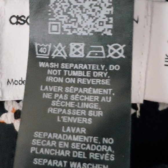 ASOS Design Mini Dress Star Print Ladder Ruffle Trim 1/2 Sleeve Mock Neck Size 2 - Picture 6 of 11